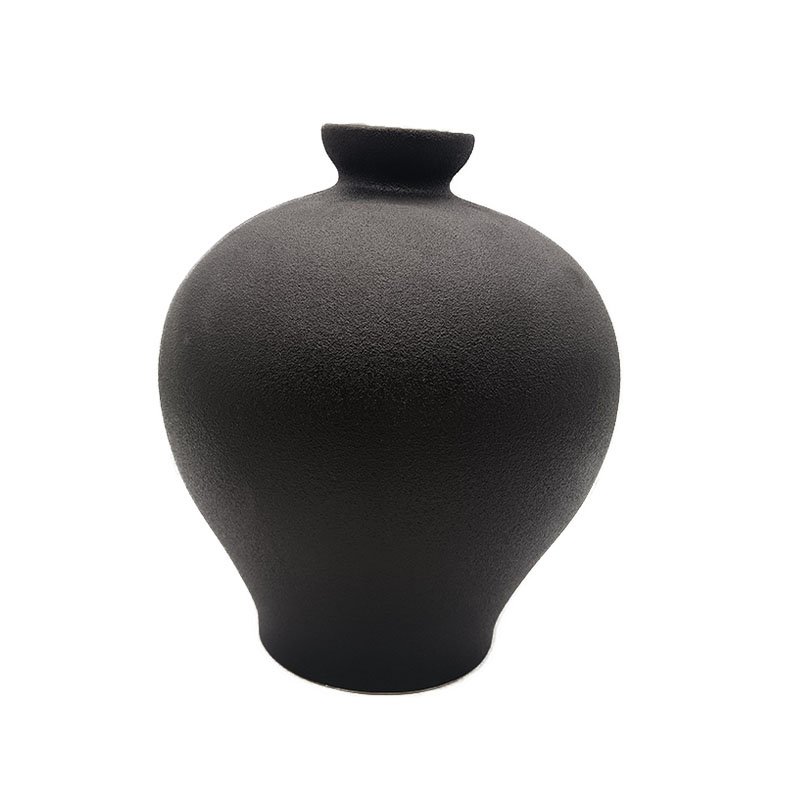 20x20x23cm Matte Black Ceramic Vase