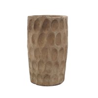 36cm Carved Wood Pot -Brown