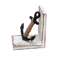16cm Wood  Iron Anchor Bookend Decorative 1-Piece-Brown&Black
