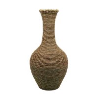 56cm Handmade Woven Seagrass Vase-Brown