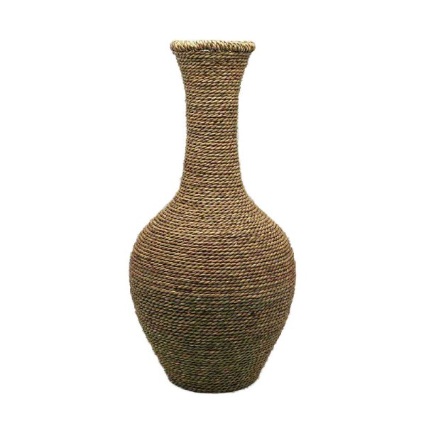 56cm Handmade Woven Seagrass Vase-Brown