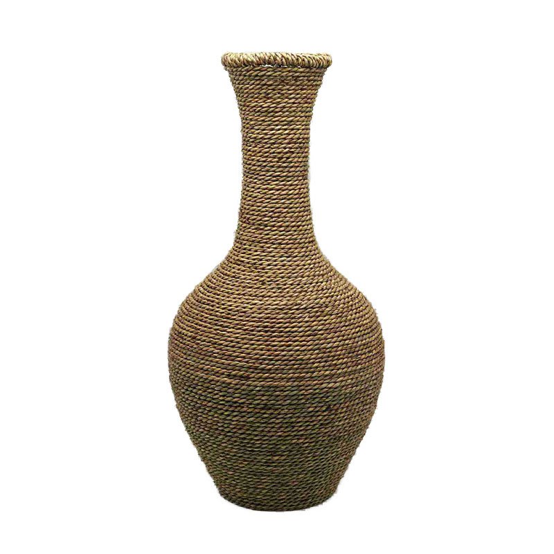 56cm Handmade Woven Seagrass Vase-Brown