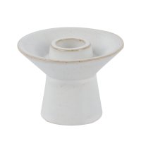 8cm Creamic Taper Candle Holder-White