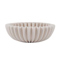 20cm Modern Carved Resin Round Bowl Decorative-Cream