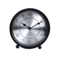 BLACK-METAL-ROUND-TABLE-CLOCK-MODERN-HOMEDECOR