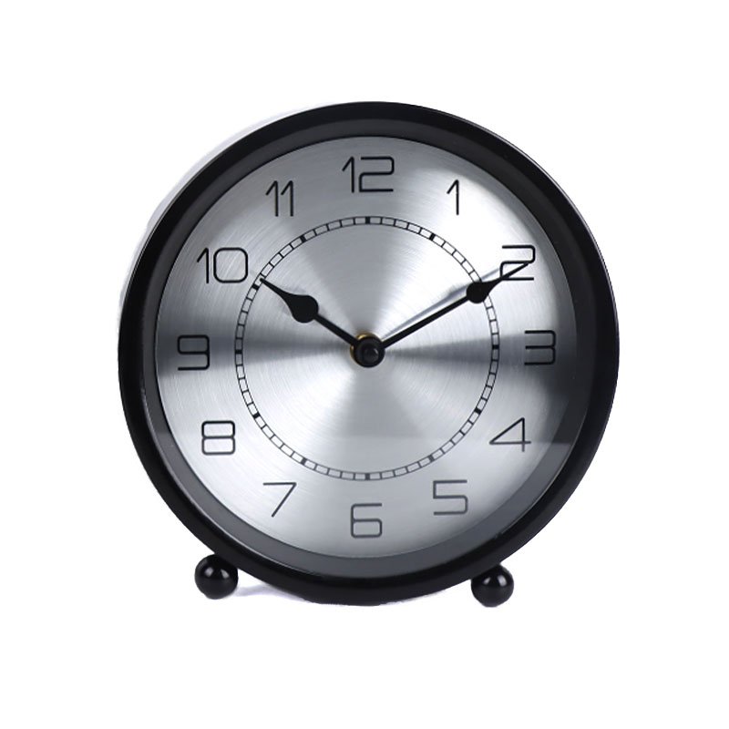 BLACK-METAL-ROUND-TABLE-CLOCK-MODERN-HOMEDECOR