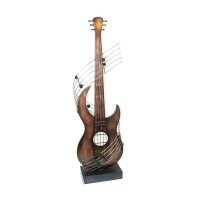 96cm Metal Guitar With Musical Note Decor-Brown