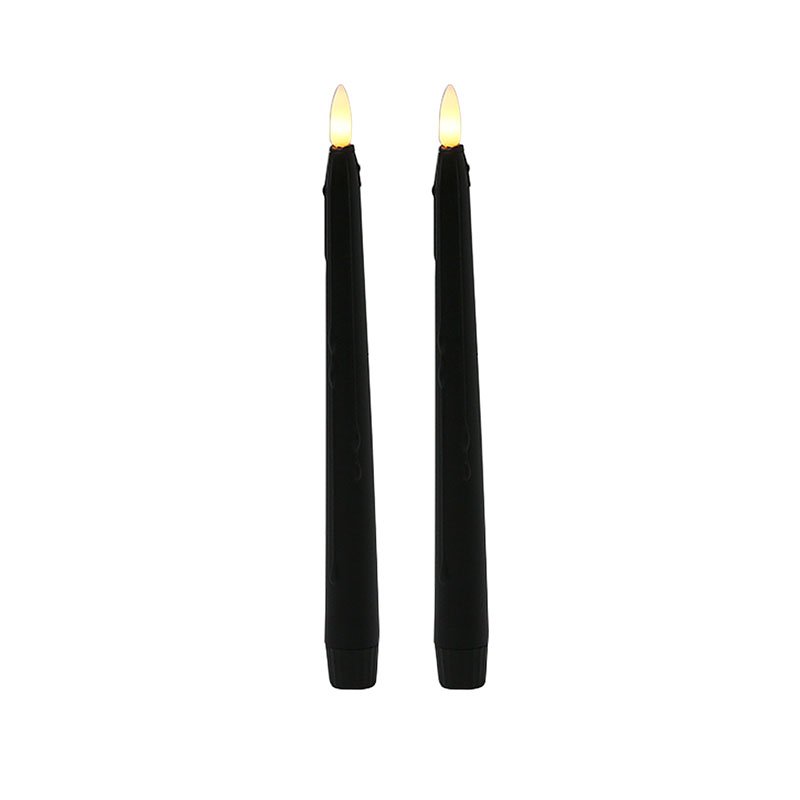 2-pack drip look plastic LED taper candles