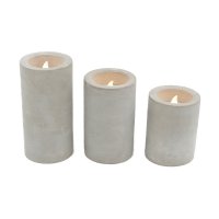 Wax filled cement LED candle