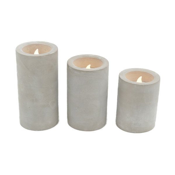 3*4_5_6 Cement Flameless Led Candle With Timer Function
