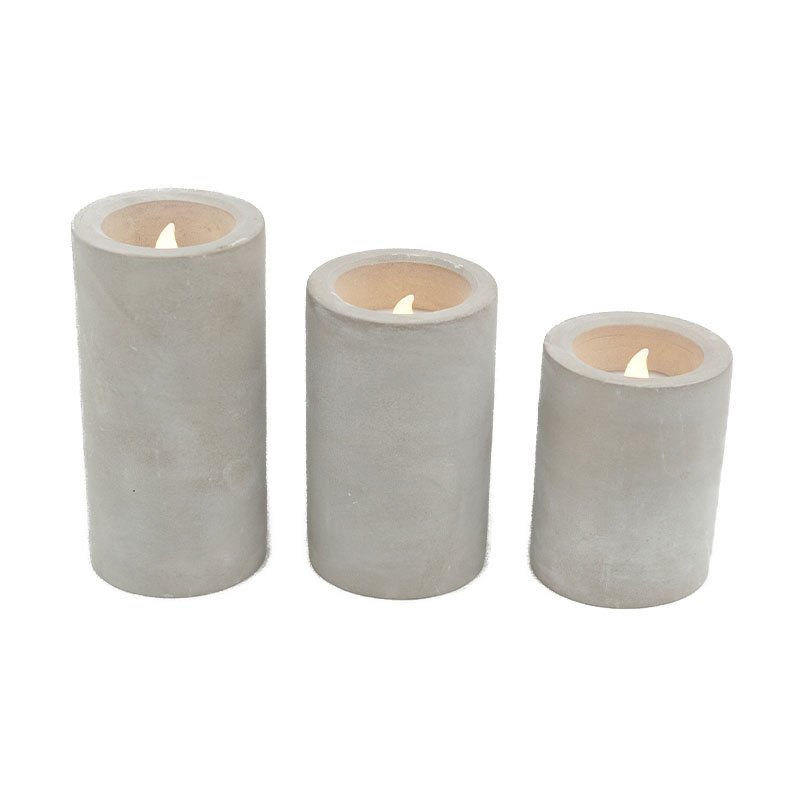 Wax filled cement LED candle