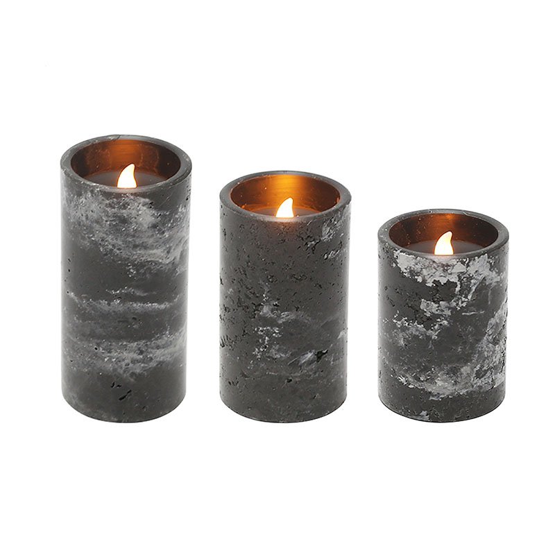 Marble pattern wax LED candles 3 pack
