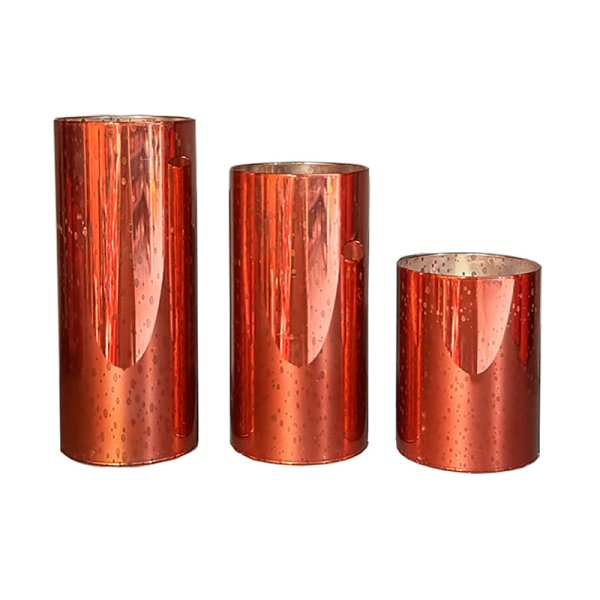 3Pk 3*4_5_6 Electropalted Glass Flameless Led W Remote