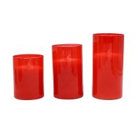 3-pack festive glass flameless LED candle