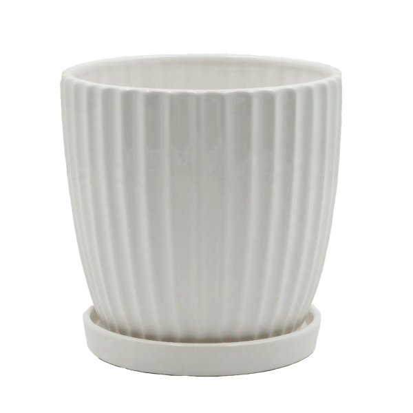 14cm Bridget ceramic pot w saucer