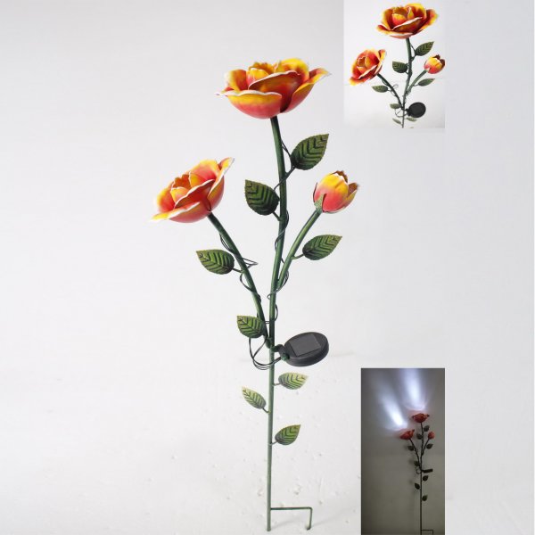 27x100cm Solar Metal Flower Stake Multi