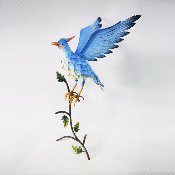 33x71cm Metal Bird On Branch Multi