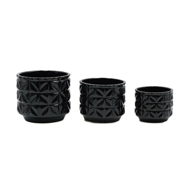 geometric ceramic pot blk set3