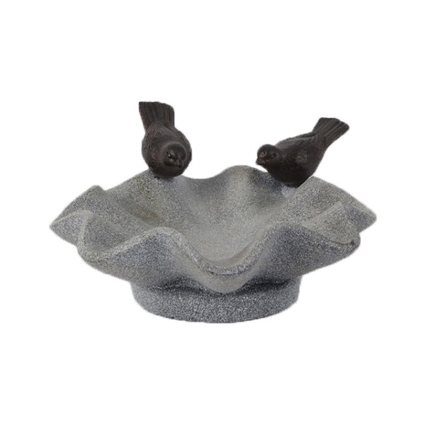 23cm Resin Lotus Leaf Bird Bath