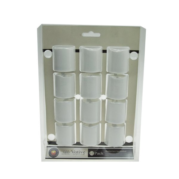  12Pk Flameless LED Votive Candle 