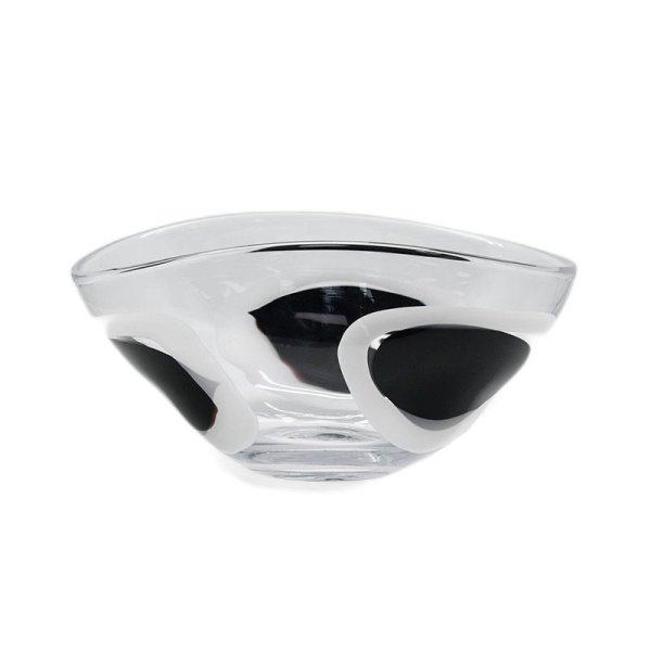 35x23.5x16.5cm Glass Vase Clear With Black Dots&White Ring