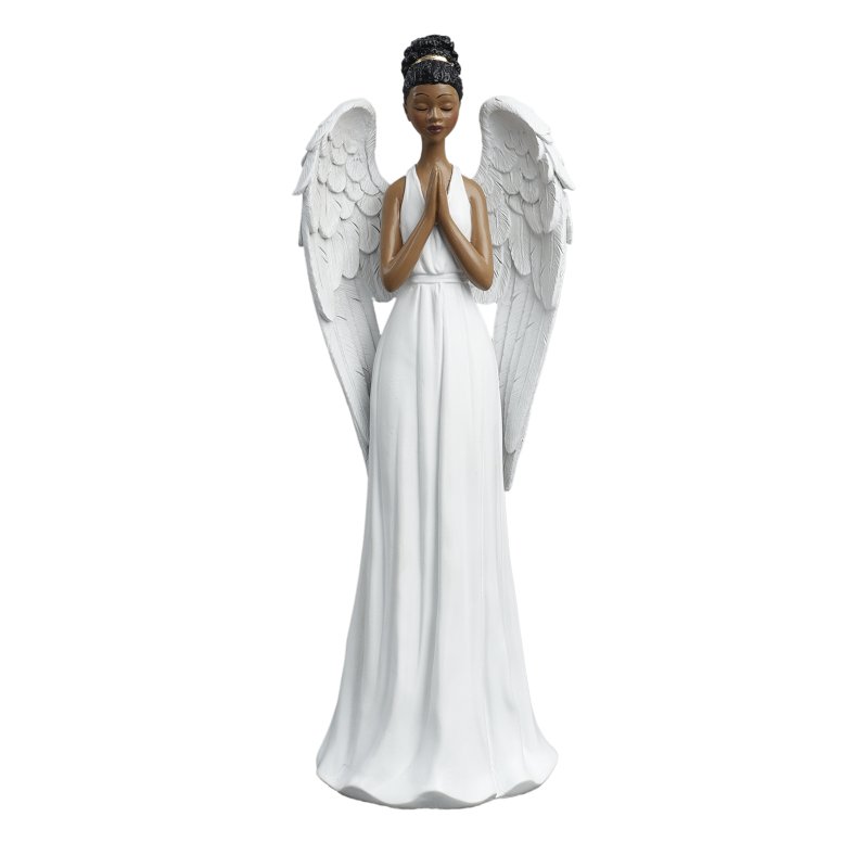 Resin-Angel-Tabletop Decoration-White/Brown