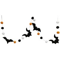 9x185CM Halloween Polyester bat garland