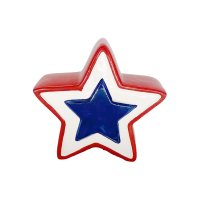 Ceramic-Patriotic Star-Tabletop Decoration-Red/White/Blue