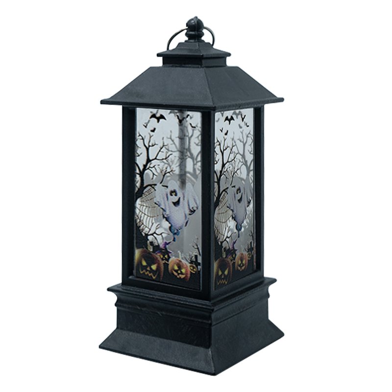 Plastic-Halloween Mini Led Lantern-Black