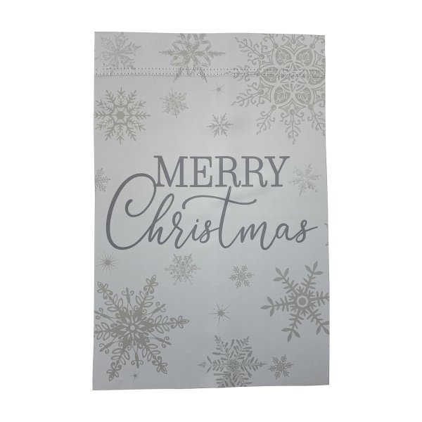 30.5x46CM Polyester Silver Merry Xmas Flag