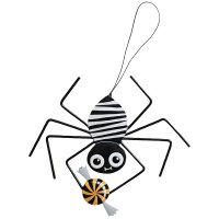Metal-Halloween Spider-Hanging-Black/White/Yellow