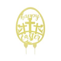 Metal-Easter Egg-Outdoor Stake-Yellow
