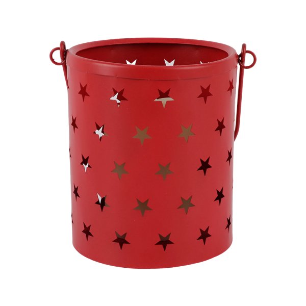 13x15CM Metal Red Patriotic Bucket w led