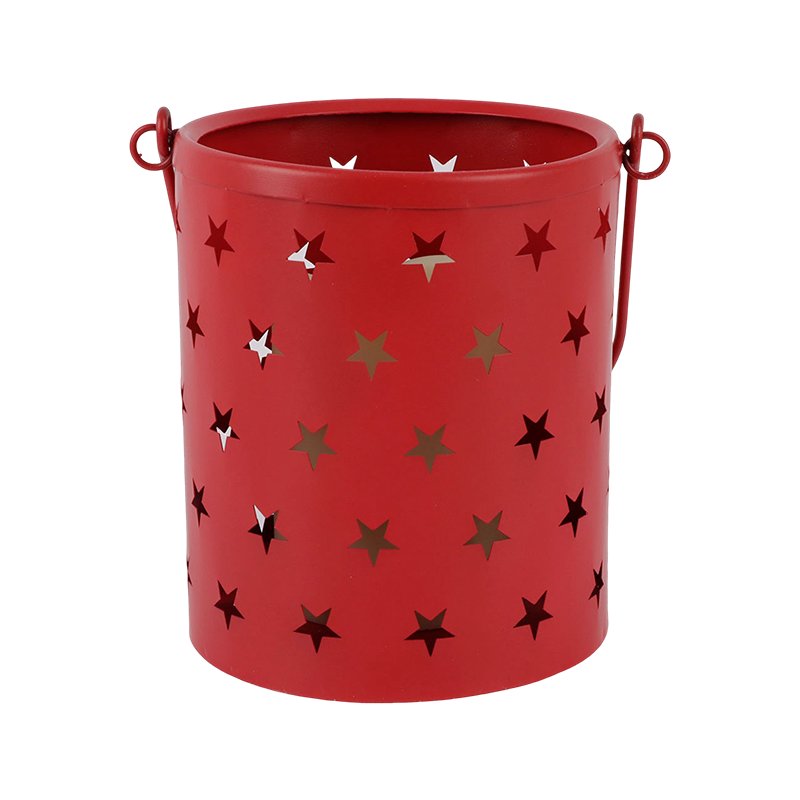 Metal-Patriotic Bucket-Tabletop Decoration-Red