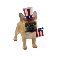 Resin-Patriotic Dog-Tabletop Decoration-Red/White/Blue