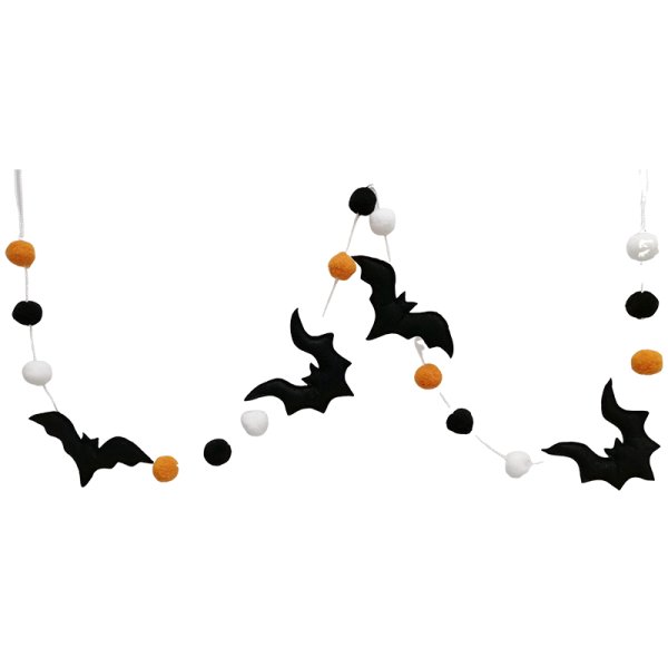 9x185CM Halloween Polyester bat garland