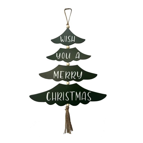 33x46CM MDF Merry Christmas Tree Wall