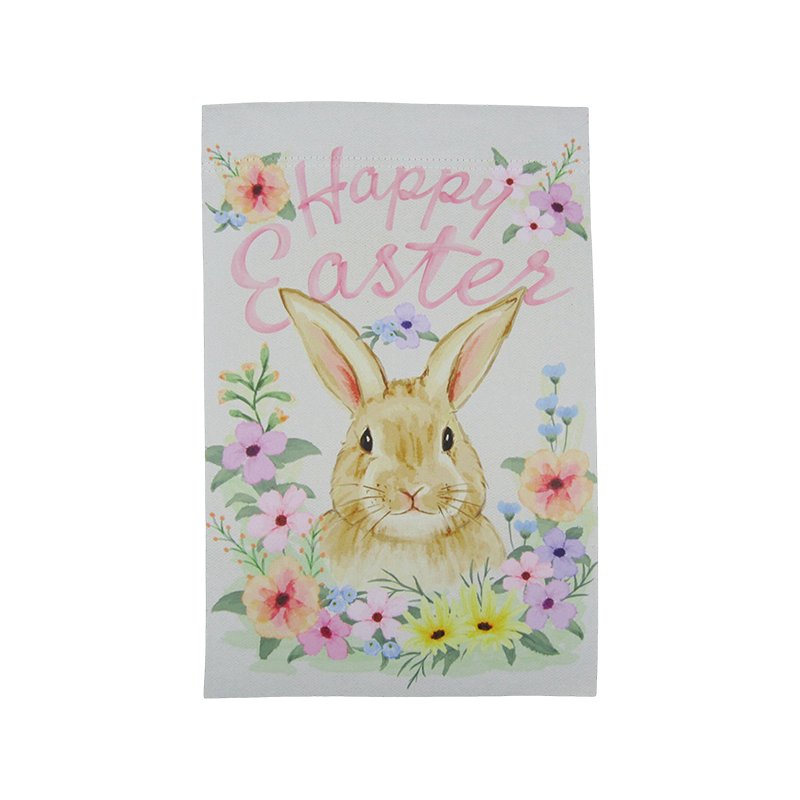 Polyester-Happy Easter Bunny-Flag-Colorful