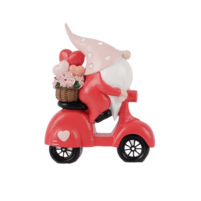 Resin-Valentine Gnome-Tabletop Decoration-Red/Pink