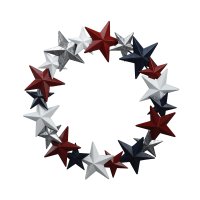 Metal-Patriotic Star-Wall Décor-White/Red/Blue