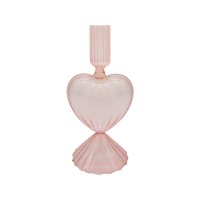 Glass-Valentine Heart Candle Holder-Tabletop Decoration-Pink
